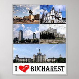 Affiche Bucharest - I Love - Romania -
