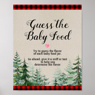 Affiche bûcheron Guess the Baby Food Sign