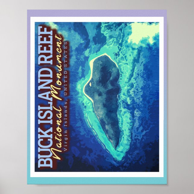 AFFICHE BUCK ISLAND REEF - VIRGIN ISLANDS ÉTATS-UNIS (Devant)