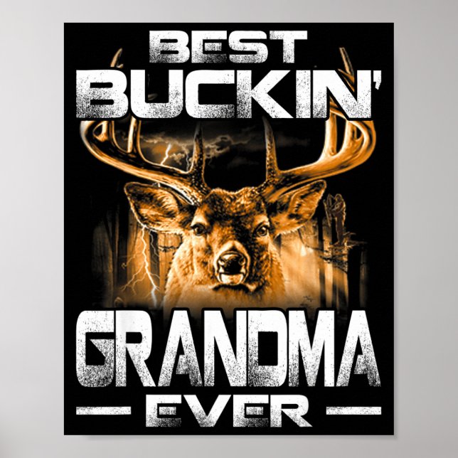 Affiche Buckin' Grandma Ever Shirt Deer Hunting Bucking Fa (Devant)