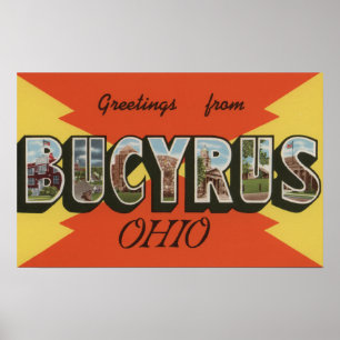 Affiche Bucyrus, lettre ScenesBucyrus, OH d'OhioLarge