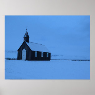 Affiche Búðakirkja Islande