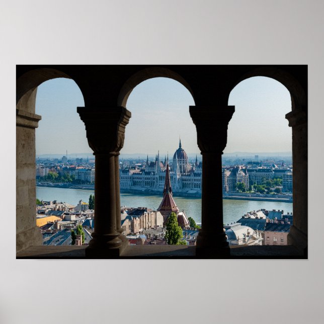 Affiche Budapest et parlement hongrois (Devant)
