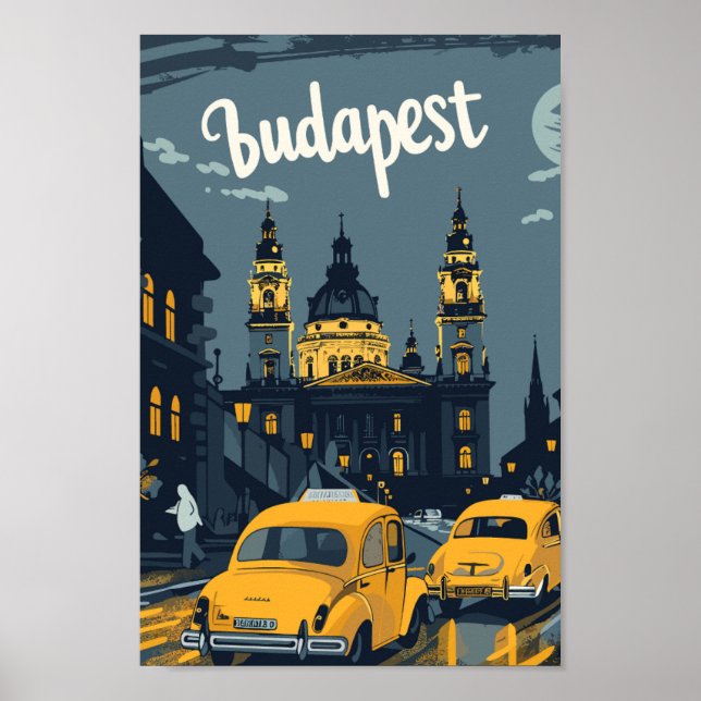 Affiche Budapest Hongrie Célèbre Place de Voyage Carte pos (Devant)