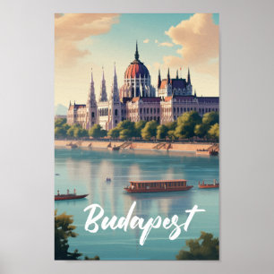 Affiche Budapest Hongrie Lieu de voyage célèbre