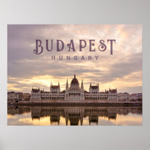 Affiche Budapest Hongrie parlement paysage voyage photo