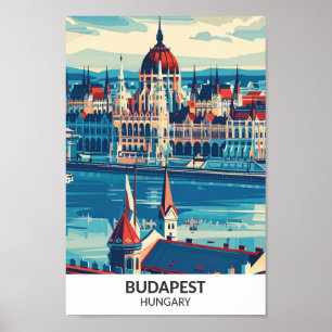 Affiche Budapest Hongrie Retro Artwork Travel