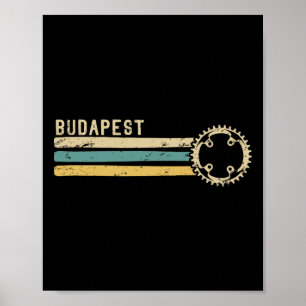 Affiche Budapest Hongrie Vintage Rétro Années 70 80s Cycli