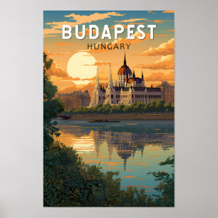 Affiche Budapest Hongrie Voyage Art Vintage