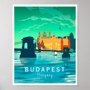 Affiche Budapest Retro Print, Hongrie Wall art