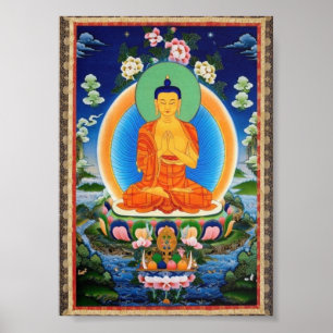 Affiche Buddha Mandala Antique Tibetan Thanka