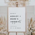 Affiche Budget Boho Modern Script Fiançailles Bienvenue<br><div class="desc">Fiançailles de script moderne de Bohemian Affiche de bienvenue</div>