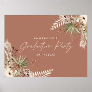 Affiche Budget graduation pampas botanique terre cuite chi