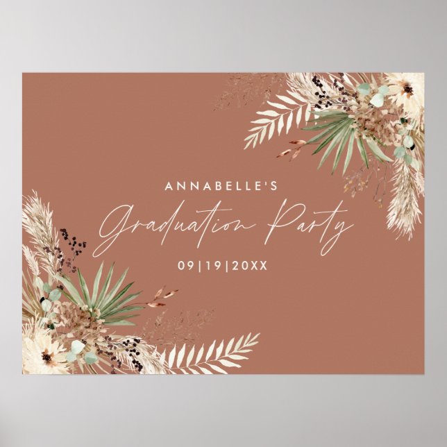 Affiche Budget graduation pampas botanique terre cuite chi (Devant)