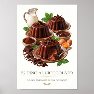 Affiche Budino al Cioccolato – Vintage Italian Dessert
