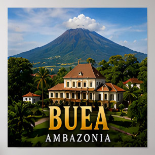 Affiche Buea Mont Cameroun et Hauts Plateaux Tropicaux