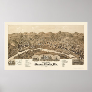 Affiche Buena Vista, VA Carte panoramique - 1891