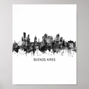 Affiche Buenos Aires Argentine Skyline BW