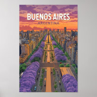 Buenos Aires Argentine Travel Art Vintage