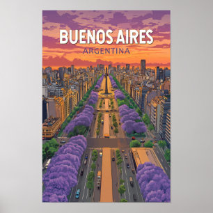 Affiche Buenos Aires Argentine Voyage Art Rétro