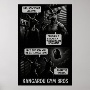 Affiche Buff Kangaroo Gym Bros Comique