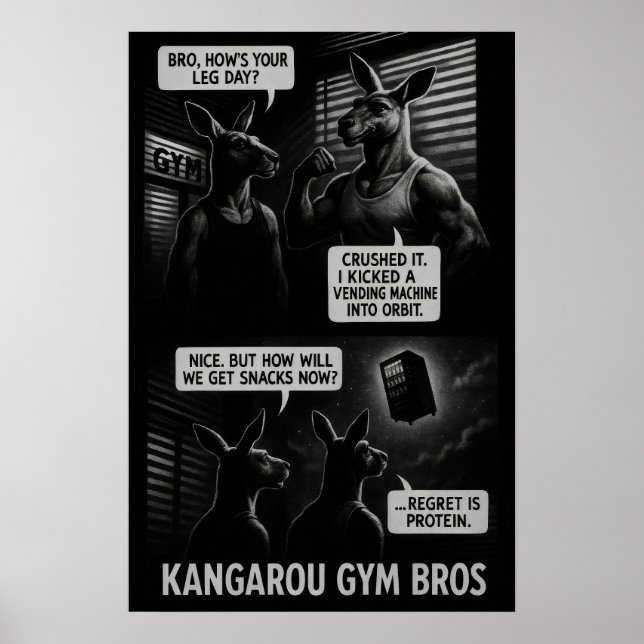 Affiche Buff Kangaroo Gym Bros Comique (Devant)