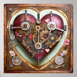 Affiche Buff Red Heart Steampunk Series