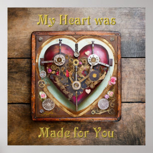 Affiche Buff Red Heart Steampunk Series