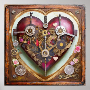 Affiche Buff Red Heart Steampunk Series