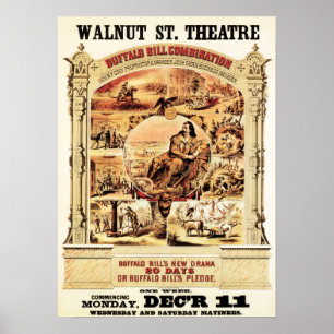 Affiche BUFFALO BILL American Walnut Street Theater Advert