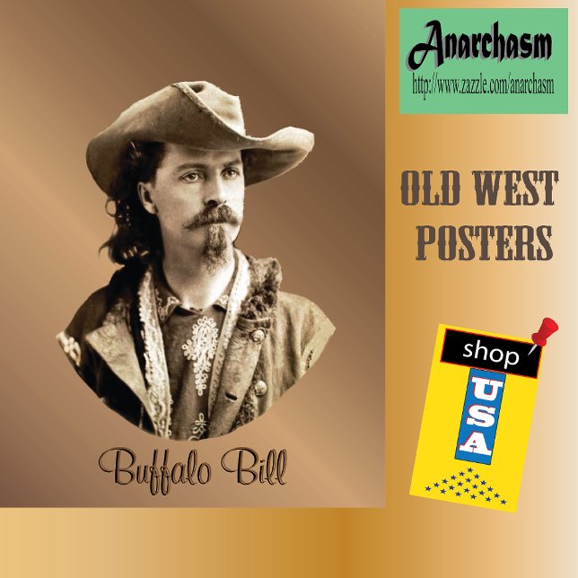 Affiche Buffalo Bill Cody 1875 Western Hero USA (Créateur téléchargé)