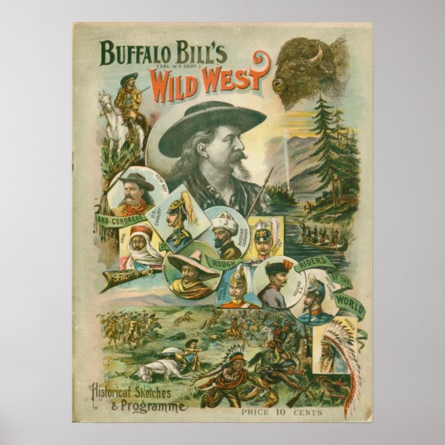 Affiche Buffalo Bill's Wild West Show Vintage (Devant)