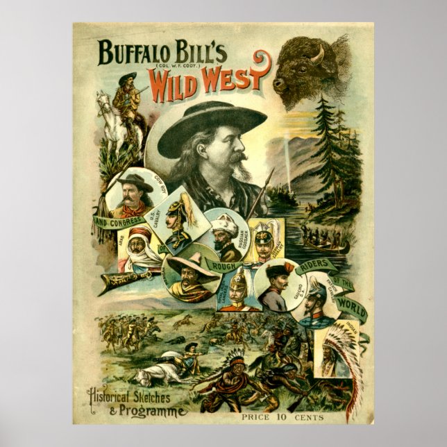 Affiche Buffalo Bill's Wild West Vintage (Devant)