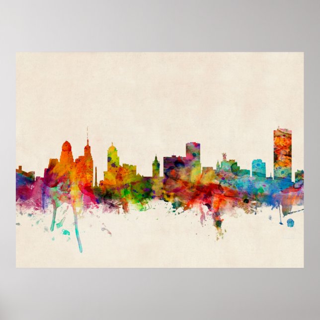 Affiche Buffalo New York Skyline (Devant)