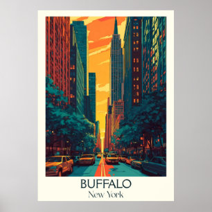 Affiche Buffalo New York Vintage City Street
