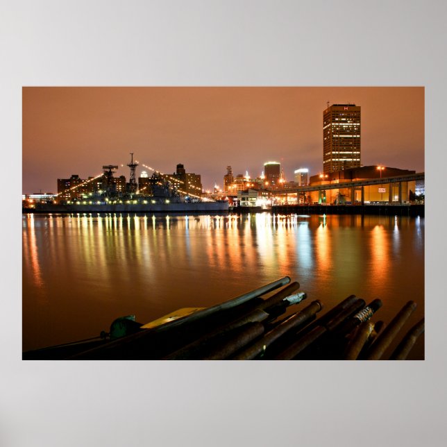 Affiche Buffalo, NY @ la nuit (Devant)