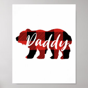 Affiche Buffalo Plaid Daddy Bear Fêtes des pères Cadeaux