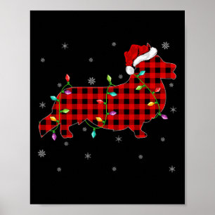 Affiche Buffalo Plaid Family Corgi Christmas Paja