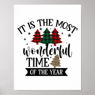 Affiche Buffalo Plaid Leopard Arbre de Noël Motif