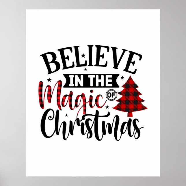 Affiche Buffalo Plaid Motif Christmas Tree Citation disant (Devant)