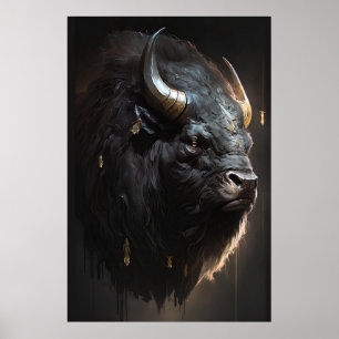 Affiche Buffalo Portrait Animal Nature Art