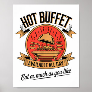 Affiche Buffet Chaud Disponible Tous Les Jours Mangez Auta