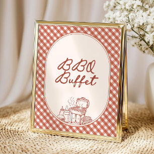 Affiche Buffet de nourriture Baby Q BBQ Couple Baby Shower