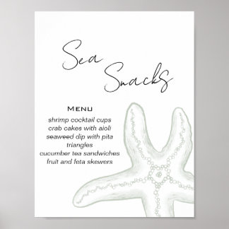 Affiche Buffet de Nourriture pour Baby Shower "À la Mer à 