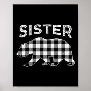 Affiche Buffle Noir Et Blanc Plaid Soeur Ours Christma
