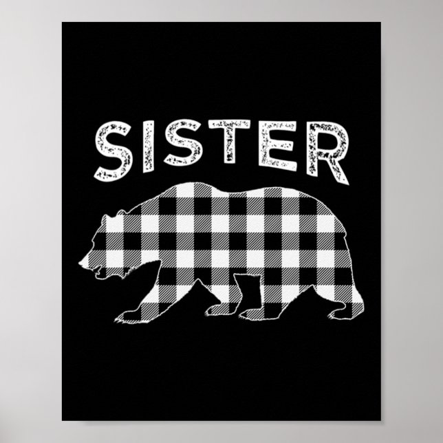 Affiche Buffle Noir Et Blanc Plaid Soeur Ours Christma (Devant)