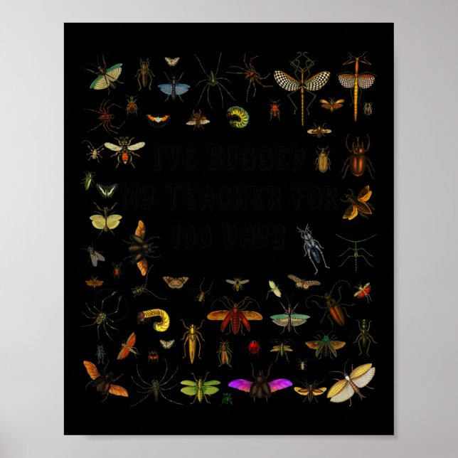 Affiche Bugged Mon Enseignant 100 Jours D'École Garçons Gi (Devant)