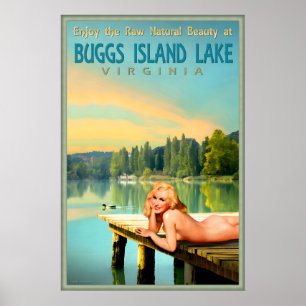 Affiche Buggs Island Lake Virginia Marilyn Monroe Épinglé