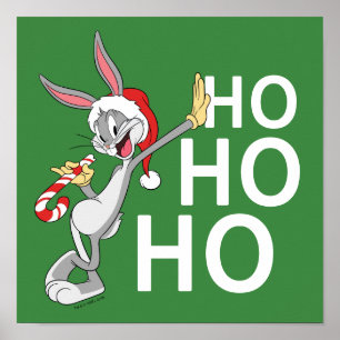 Affiche BUGS BUNNY™ avec un bonbon de Noël