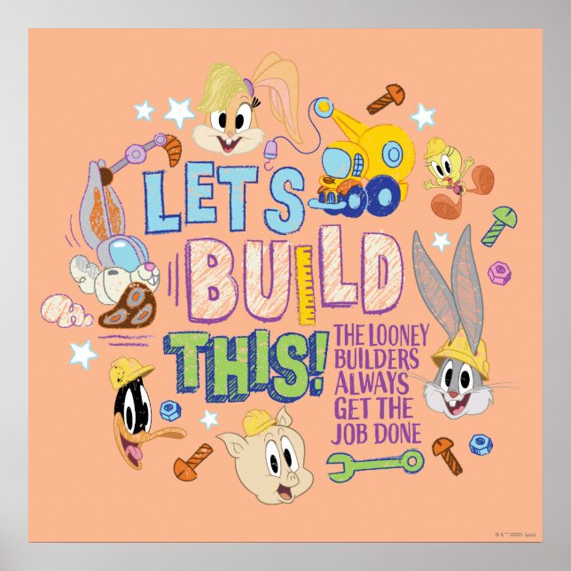 Affiche BUGS BUNNY BUILDERS™| Croquis "Construisons cela" (Devant)